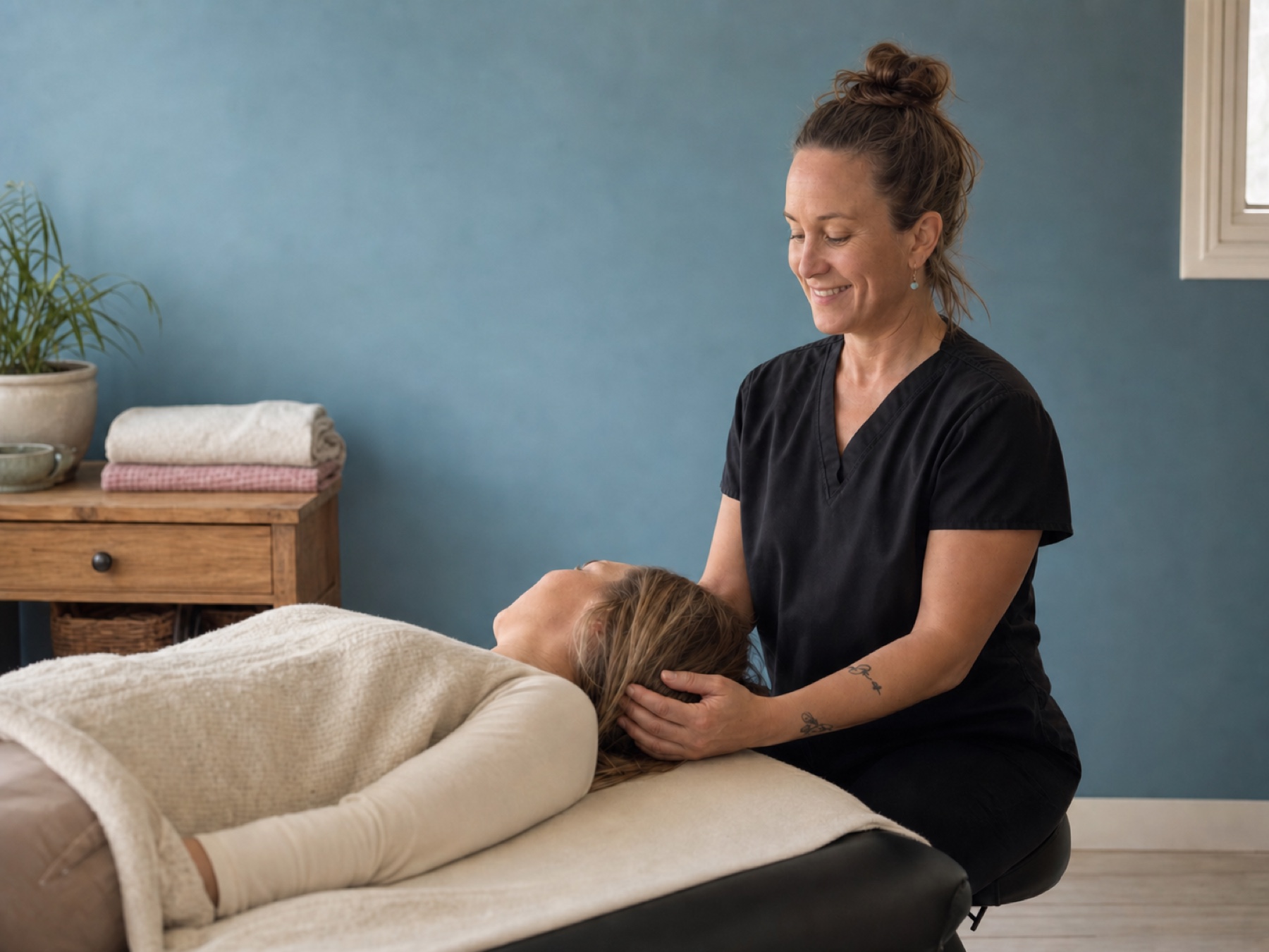 Aly Paws providing gentle fully clothed CranioSacral care