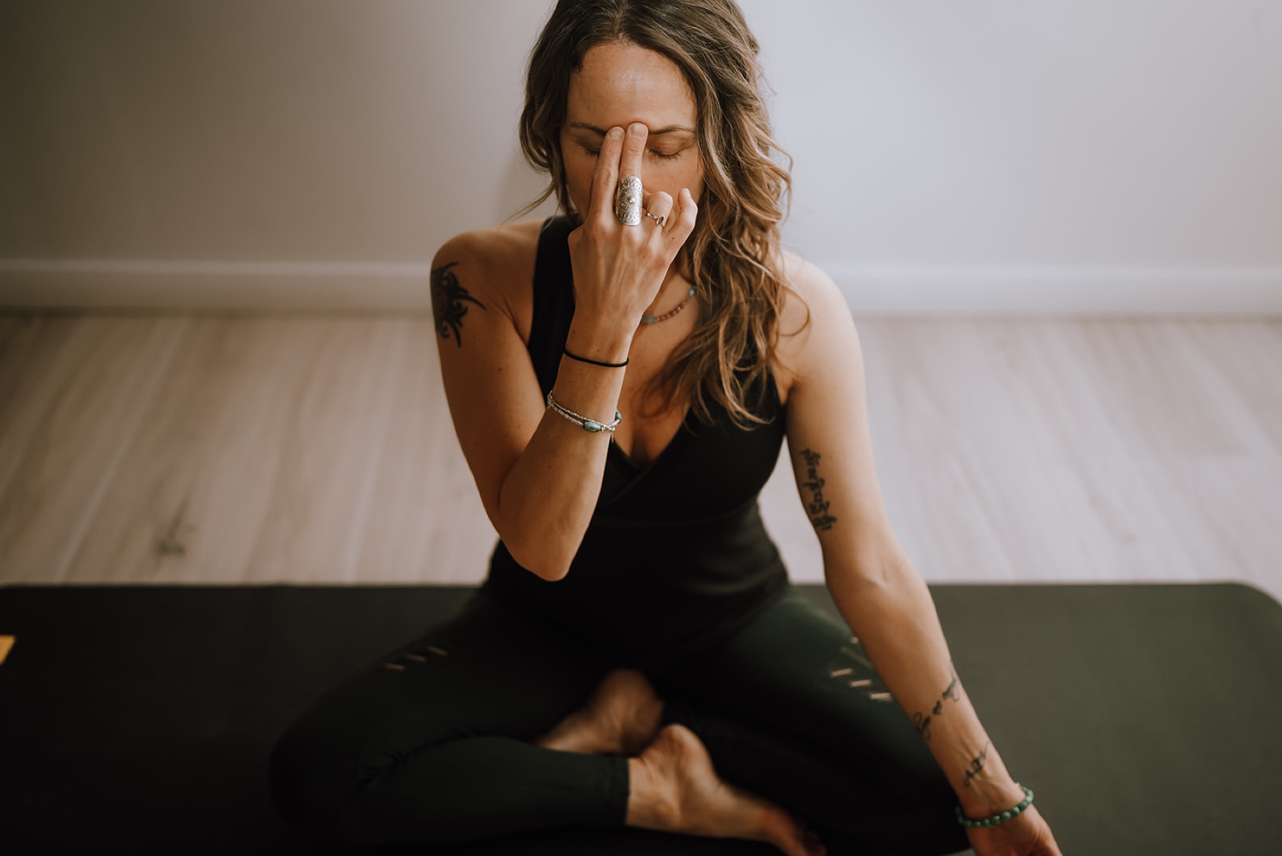 Aly Paws practicing breathwork and meditation